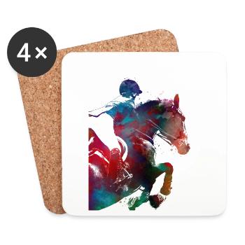 Horse Rider #rider #horse #sport - Coasters (set of 4) - white - Front