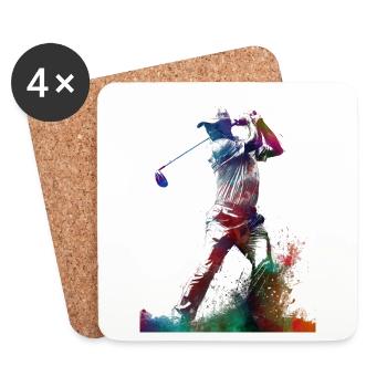 Golf player sport #golf #sport - Coasters (set of 4) - white - Front