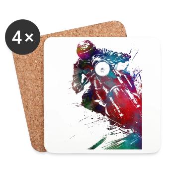 #motor #sport de course automobile - Dessous de verre (lot de 4) - blanc - Devant