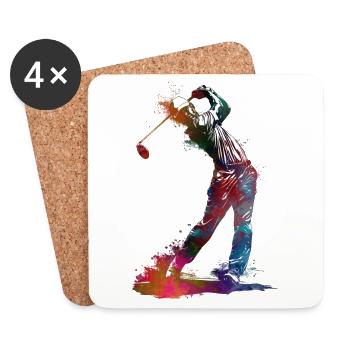 Golf player sport #golf #sport - Coasters (set of 4) - white - Front