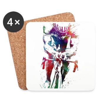 Cycling #cycling #sport #bike - Coasters (set of 4) - white - Front