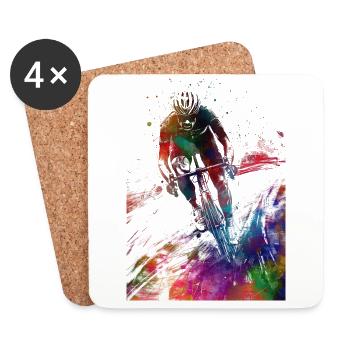 Cycling #cycling #sport #bike - Coasters (set of 4) - white - Front