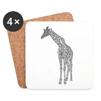 Giraffe art lines #giraffe - Coasters (set of 4) - white - Front