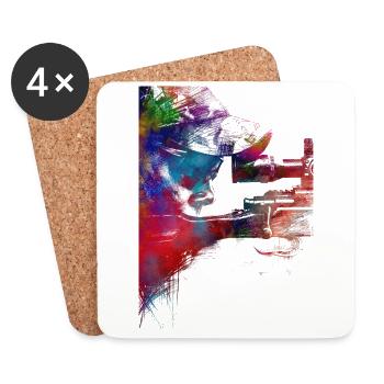 Tir sportif art #shooting #hunting - Dessous de verre (lot de 4) - blanc - Devant