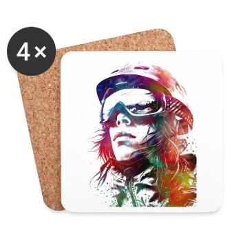 Mountaineer sport art #sport - Coasters (set of 4) - white - Front