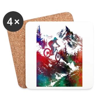 Cycling #cycling #sport #bike - Coasters (set of 4) - white - Front