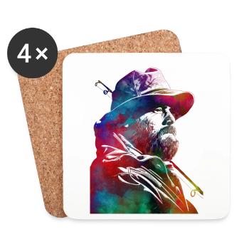 Fishing sport art #fishing - Coasters (set of 4) - white - Front