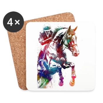 Horse Rider #rider #horse #sport - Coasters (set of 4) - white - Front