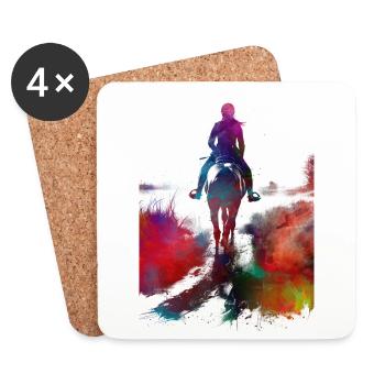 Horse Rider #rider #horse #sport - Coasters (set of 4) - white - Front