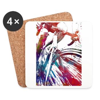 Sport : cyclisme, art - Dessous de verre (lot de 4) - blanc - Devant