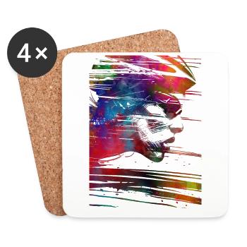 Sport cycling art - Coasters (set of 4) - white - Front