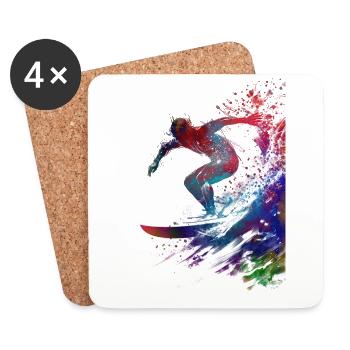 Surfer sport art #surfer #sport - Coasters (set of 4) - white - Front