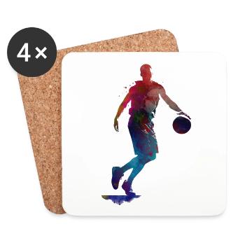Basketball sport art #basketball - Coasters (set of 4) - white - Front