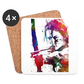 Tir à l’arc, sport, art #archery - Dessous de verre (lot de 4) - blanc - Devant