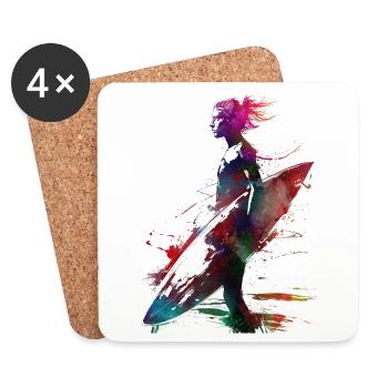 Surfer sport art #surfer #sport - Coasters (set of 4) - white - Front