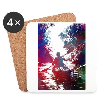 Kayaking sport art#kayaking - Coasters (set of 4) - white - Front