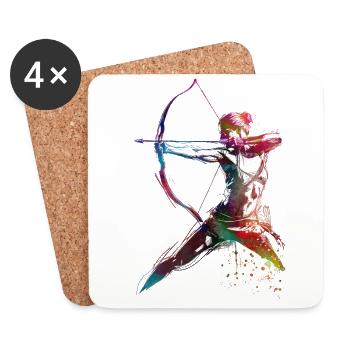 Archery sport art #archery - Coasters (set of 4) - white - Front