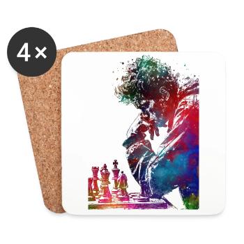 Chess sport art #chess #sport - Coasters (set of 4) - white - Front
