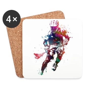 L’art du sport de crosse #lacrosse #sport - Dessous de verre (lot de 4) - blanc - Devant