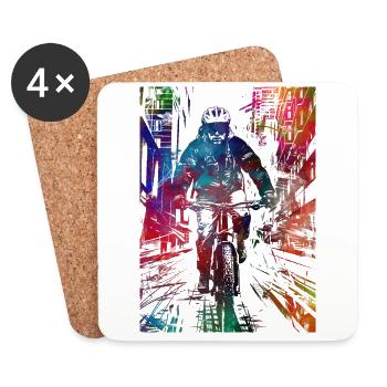 City bike sport art #bike - Coasters (set of 4) - white - Front