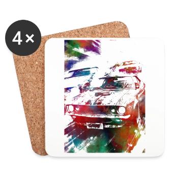 Autorennen #racing #sport - Untersetzer (4er-Set) - Weiß - Vorne