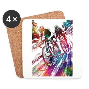 Radfahren #cycling #sport #bike - Untersetzer (4er-Set) - Weiß - Vorne