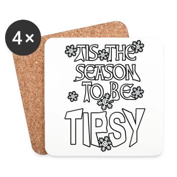 Drôle de saison de Noël texte citation image design - Dessous de verre (lot de 4) - blanc - Devant