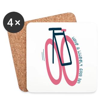 Passez une bonne journée rose - Dessous de verre (lot de 4) - blanc - Devant
