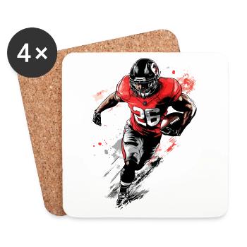Joueur de football américain États-Unis America Sports Splash - Dessous de verre (lot de 4) - blanc - Devant