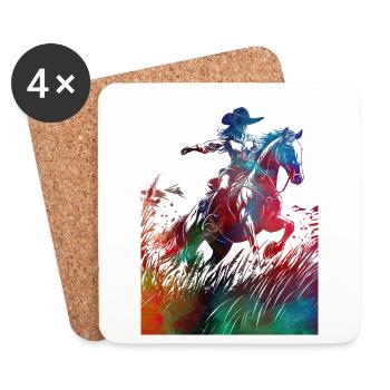 Horse Rider sport art #rider #horse #sport - Coasters (set of 4) - white - Front