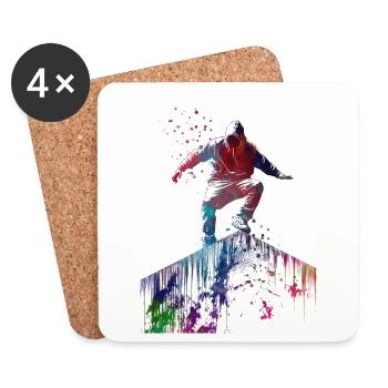 Parkour city sport art - Coasters (set of 4) - white - Front