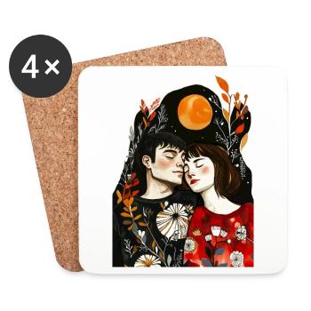L’amour est partout - Dessous de verre (lot de 4) - blanc - Devant