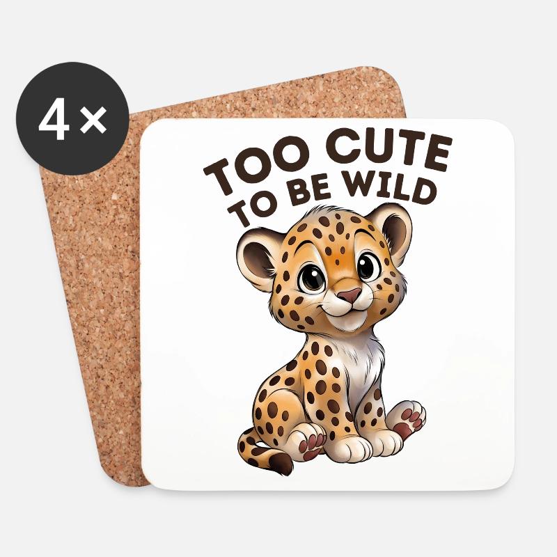 To Cute To Be Wild - Untersetzer (4er-Set) - Weiß