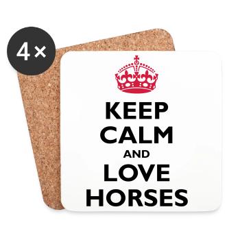 Keep Calm and Love Horses - Untersetzer (4er-Set) - Weiß - Vorne