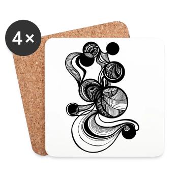 Kreise Design - Untersetzer (4er-Set) - Weiß - Vorne