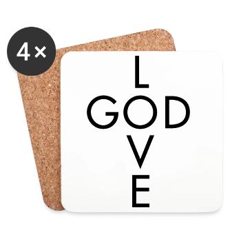 Dear God - Coasters (set of 4) - white - Front
