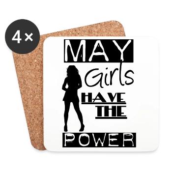 May Girls Geschenk Geburtstag - Untersetzer (4er-Set) - Weiß - Vorne