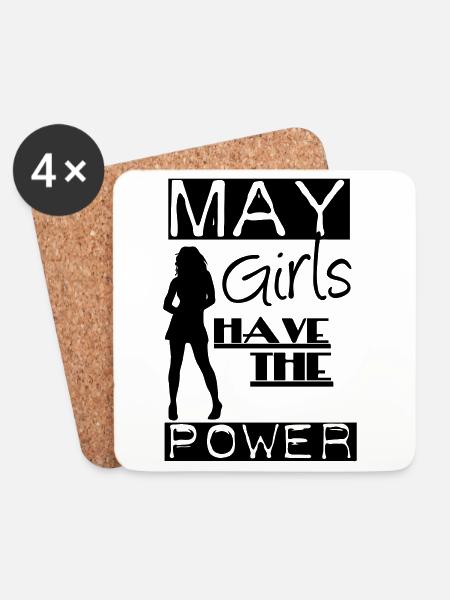 May Girls Geschenk Geburtstag - Untersetzer (4er-Set) - Weiß