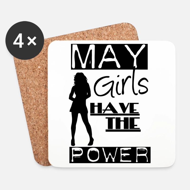May Girls Geschenk Geburtstag - Untersetzer (4er-Set) - Weiß