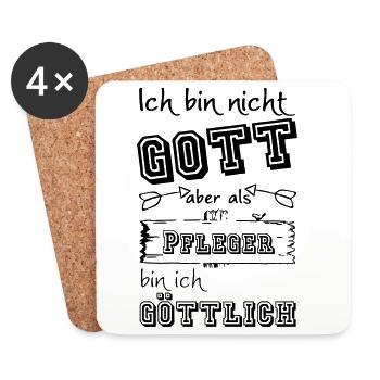 Göttlicher Pfleger Geschenk - Untersetzer (4er-Set) - Weiß - Vorne