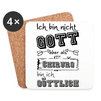 Göttlicher Chirurg Geschenk - Untersetzer (4er-Set) - Weiß - Vorne