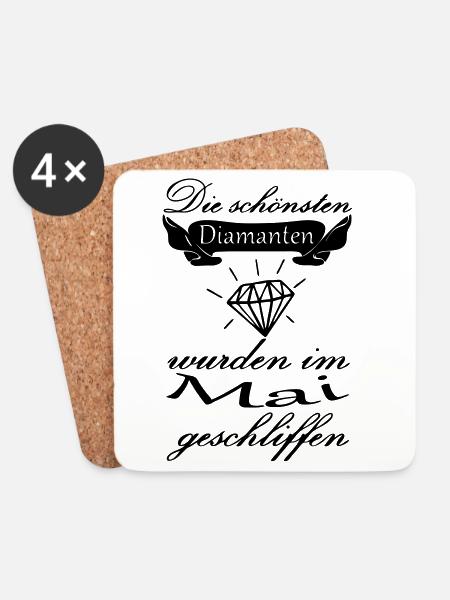 Mai Diamanten Geburtstag Geschenk Spruch - Untersetzer (4er-Set) - Weiß