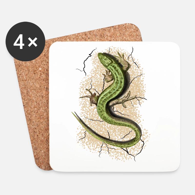 Lizard - Coasters (set of 4) - white