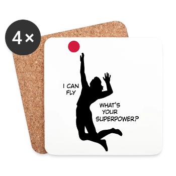 6061912 126238460 Volleyball - Coasters (set of 4) - white - Front