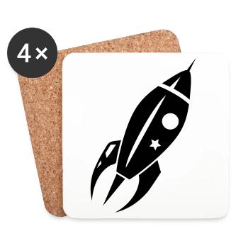 A rocket when departing - Coasters (set of 4) - white - Front