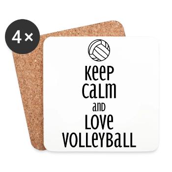 keep calm and love volleyball / love volleyball - Coasters (set of 4) - white - Front