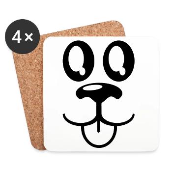 face à des animaux - Dessous de verre (lot de 4) - blanc - Devant