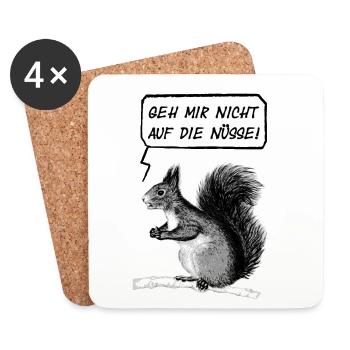 ne vont pas sur mes noix 2 - Dessous de verre (lot de 4) - blanc - Devant