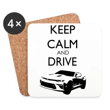Keep Calm and Drive Camaro - Untersetzer (4er-Set) - Weiß - Vorne