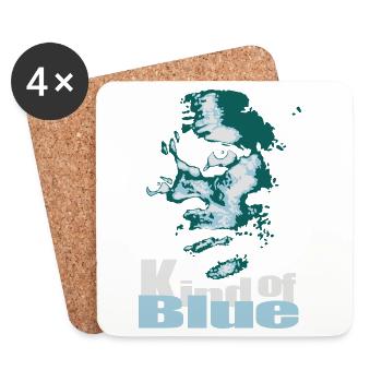 Blauer Jazz Flex - Untersetzer (4er-Set) - Weiß - Vorne